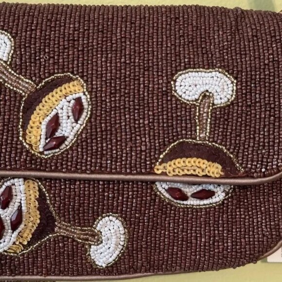 Espresso Martini Drink Made In India Hand Sewn Beaded Shoulder Bag w Charm NWT - Picture 4 of 9